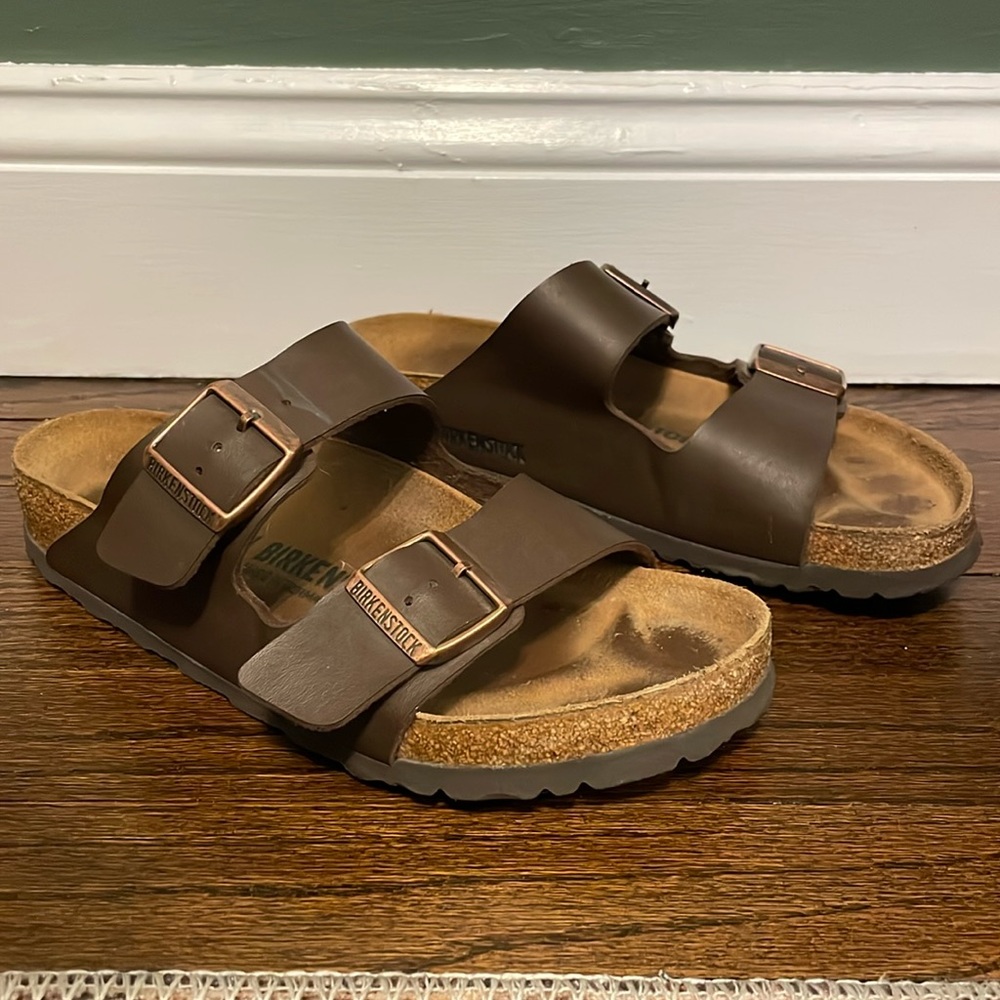 Birkenstocks brown leather